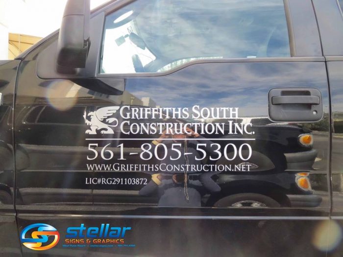 Truck lettering for construction companies in West Palm Beach FL
