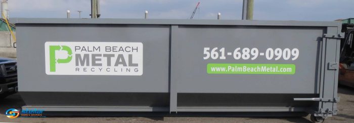 Recycling Container Vinyl Graphics in West Palm Beach FL